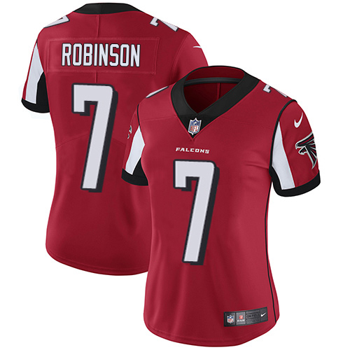 Falcons #7 Bijan Robinson Red Team Color Stitched Women's Vapor Untouchable Limited Jersey