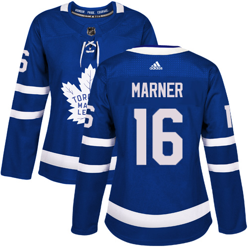 Adidas Maple Toronto Maple Leafs #16 Mitchell Marner Blue Home Authentic Women's Stitched Jersey Womens