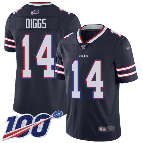 Bills #14 Stefon Diggs Navy Youth Stitched Limited Inverted Legend 100th Season Jersey