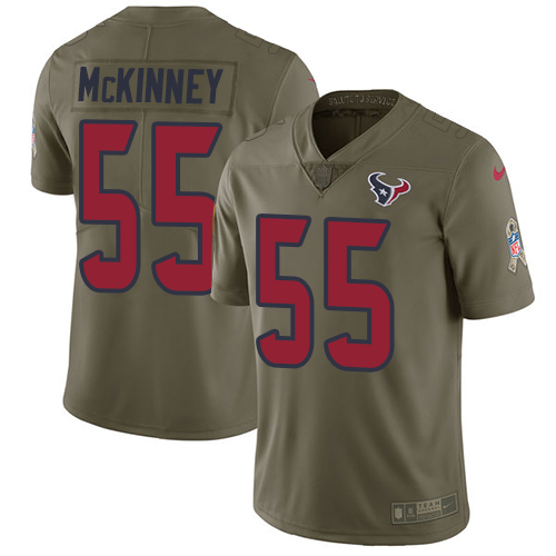 Houston Texans #55 Benardrick McKinney Olive Men's Stitched Limited 2017 Salute To Service Jersey Men's