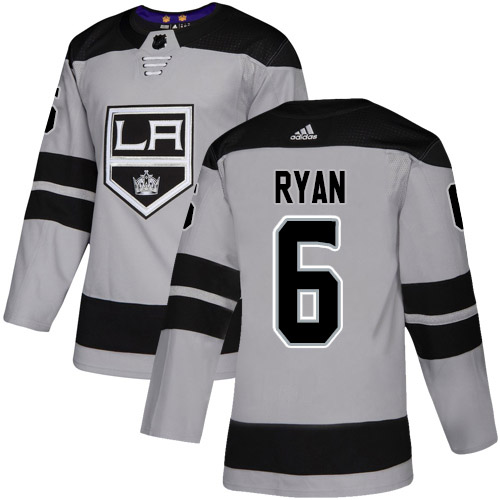 Adidas Los Angeles Kings #6 Joakim Ryan Gray Alternate Authentic Stitched Youth Jersey Youth