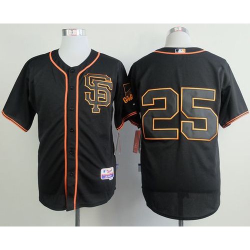 San Francisco Giants #25 Barry Bonds Black Alternate Cool Base Stitched Jersey Men's