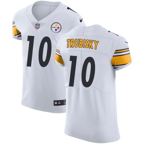 Steelers #10 Mitchell Trubisky White Men's Stitched Vapor Untouchable Elite Jersey