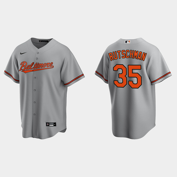 Men's Youth Women's Baltimore Orioles #35 Adley Rutschman Cool Base Road Jersey - Gray