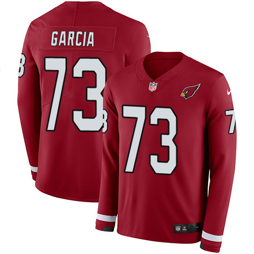 Arizona Cardinals #73 Max Garcia Red Team Color Men's Stitched Limited Therma Long Sleeve Jersey Men's