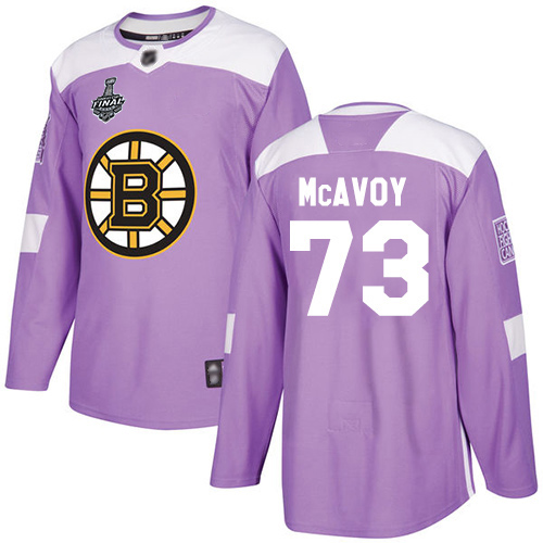 Adidas Boston Bruins #73 Charlie McAvoy Purple Authentic Fights Cancer Stanley Cup Final Bound Stitched Jersey Men's