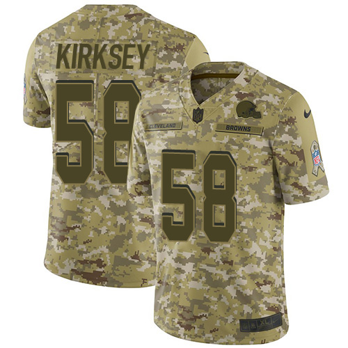 Cleveland Browns #58 Christian Kirksey Camo Youth Stitched Limited 2018 Salute to Service Jersey Youth