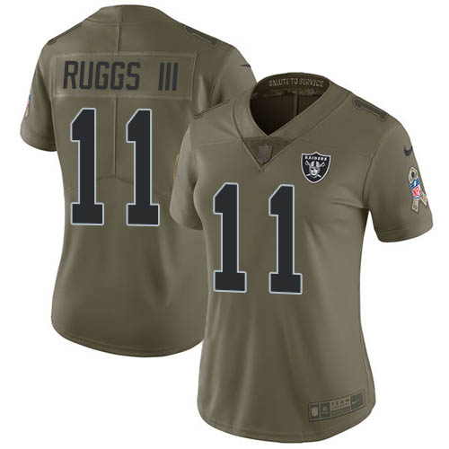 Las Vegas Raiders #11 Henry Ruggs III Olive Women's Stitched Limited 2017 Salute To Service Jersey Womens