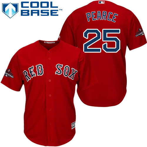 Boston Red Sox #25 Steve Pearce Red New Cool Base 2018 World Series Champions Stitched Jersey Men's