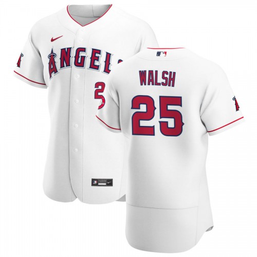 Los Angeles Los Angeles Angels #25 Jared Walsh Men's White Home 2020 Authentic Player Jersey Men's