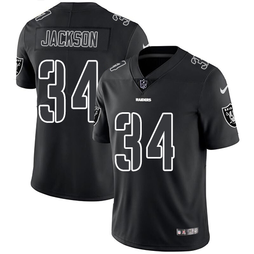 Raiders #34 Bo Jackson Black Men's Stitched Limited Rush Impact Jersey