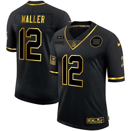 New York Giants #12 Darren Waller Men's 2020 Salute To Service Golden Limited Jersey Black
