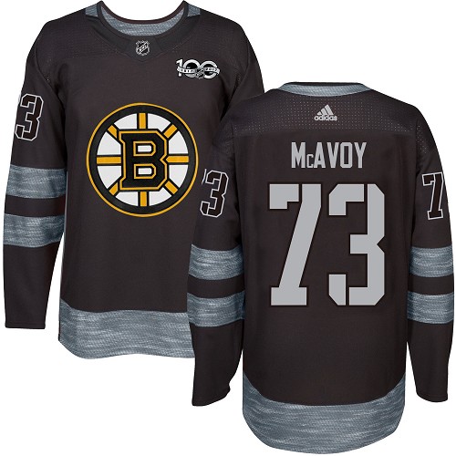 Adidas Boston Bruins #73 Charlie McAvoy Black 1917-2017 100th Anniversary Stitched Jersey Men's