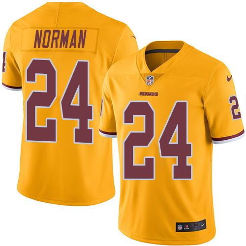 Washington Commanders #24 Josh Norman Gold Men's Stitched Limited Rush Jersey Men's