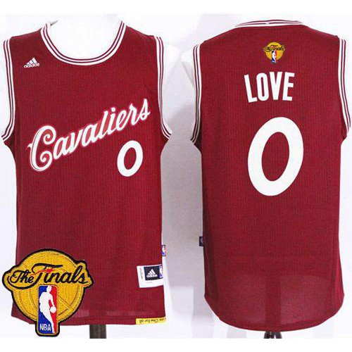 Cleveland Cavaliers #0 Kevin Love Red 2015-2016 Christmas Day The Finals Patch Stitched Jersey Mens