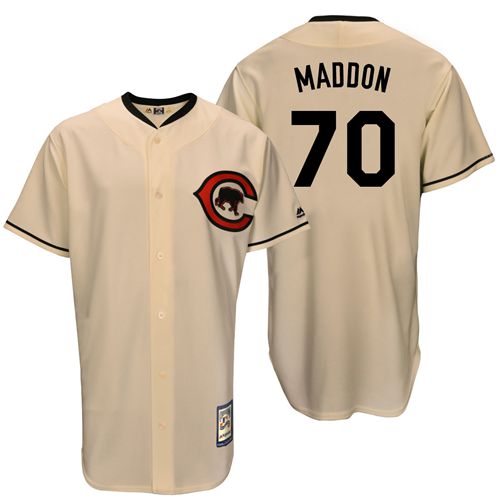 Mitchell And Ness Chicago Cubs #70 Joe Maddon Cream Throwback Stitched Jersey Men's