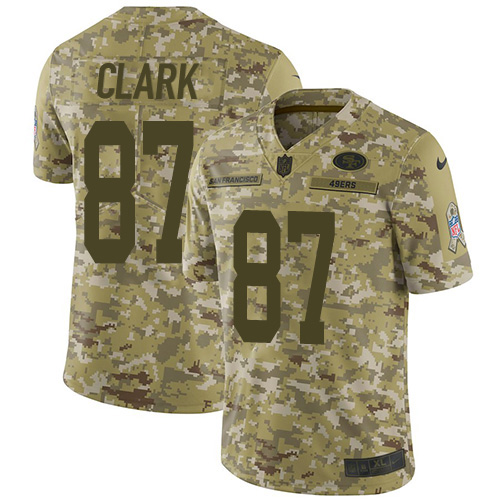 San Francisco 49ers #87 Dwight Clark Camo Men's Stitched Limited 2018 Salute To Service Jersey Men's