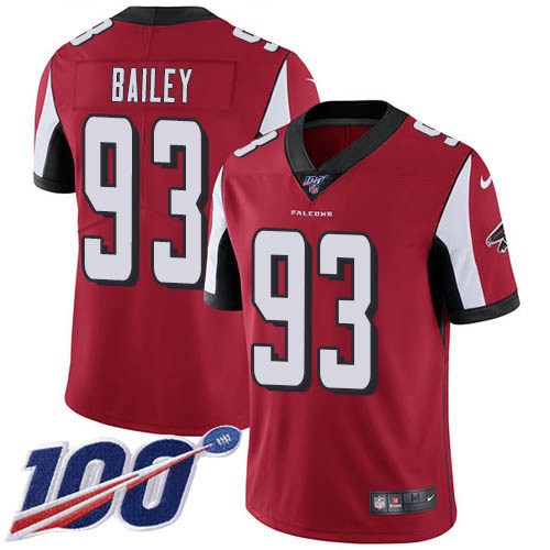 Atlanta Falcons #93 Allen Bailey Red Team Color Men's Stitched 100th Season Vapor Untouchable Limited Jersey Men's