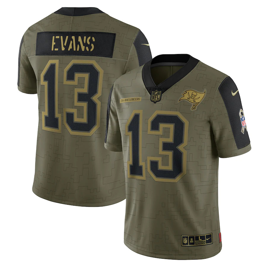 Tampa Bay Buccaneers #13 Mike Evans Olive 2021 Salute To Service Limited Player Jersey