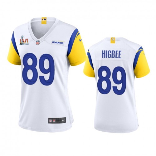 Los Angeles Los Angeles Rams #89 Tyler Higbee Women's Super Bowl LVI Patch Alternate Game Jersey - White Womens