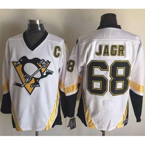 Pittsburgh Penguins #68 Jaromir Jagr White CCM Throwback Stitched Jersey Men's