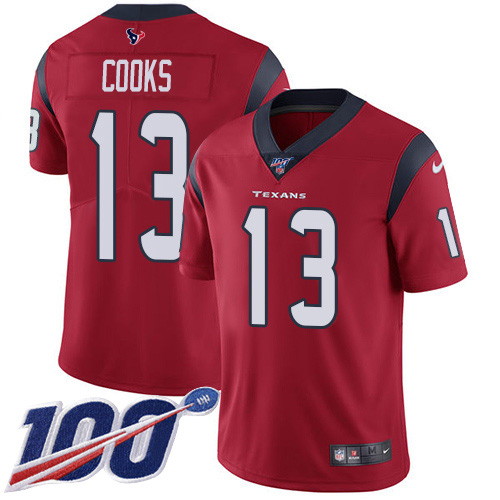 Texans #13 Brandin Cooks Red Alternate Men's Stitched 100th Season Vapor Untouchable Limited Jersey