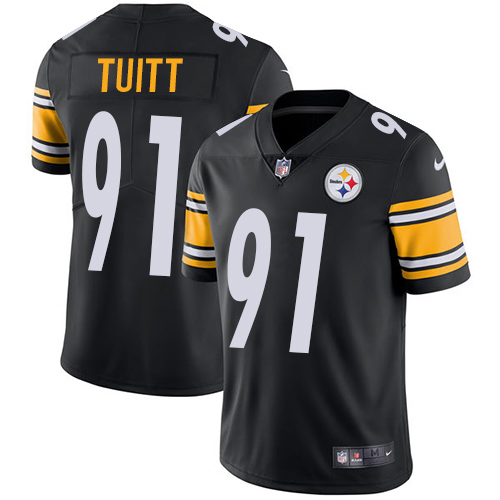 Pittsburgh Steelers #91 Stephon Tuitt Black Team Color Men's Stitched Vapor Untouchable Limited Jersey Men's
