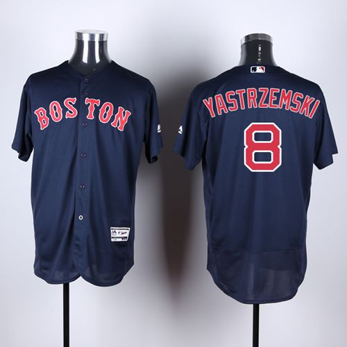Boston Red Sox #8 Carl Yastrzemski Navy Blue Flexbase Authentic Collection Stitched Jersey Men's