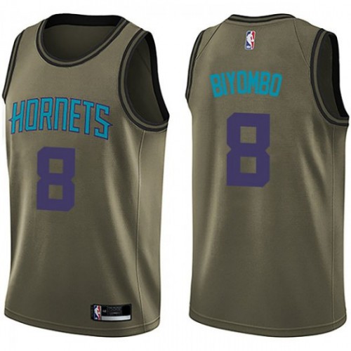 Charlotte Hornets #8 Bismack Biyombo Green Salute To Service Youth Swingman Jersey Youth