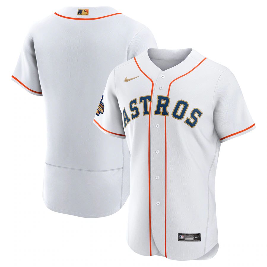 Houston Astros Blank White Gold 2023 Gold Collection Authentic Jersey