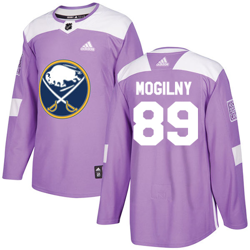 Adidas Buffalo Sabres #89 Alexander Mogilny Purple Authentic Fights Cancer Stitched Jersey Men's