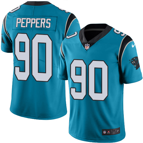 Carolina Panthers #90 Julius Peppers Blue Youth Stitched Limited Rush Jersey Youth