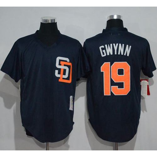 Mitchell And Ness 1996 San Diego Padres #19 Tony Gwynn Navy Blue Throwback Stitched Jersey Men's