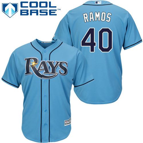 Tampa Bay Rays #40 Wilson Ramos Light Blue Cool Base Stitched Youth Jersey Youth