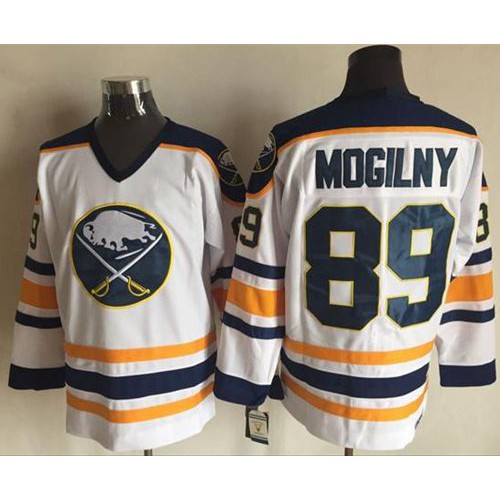 Buffalo Sabres #89 Alexander Mogilny White CCM Throwback Stitched Jersey Men's