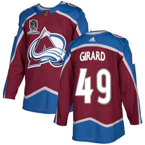 Adidas Colorado Avalanche #49 Samuel Girard Burgundy Youth 2022 Stanley Cup Champions Burgundy Home Authentic Stitched Jersey Youth