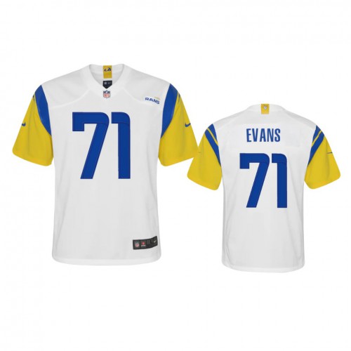 Los Angeles Los Angeles Rams #71 Bobby Evans Youth Alternate Game Jersey - White Youth