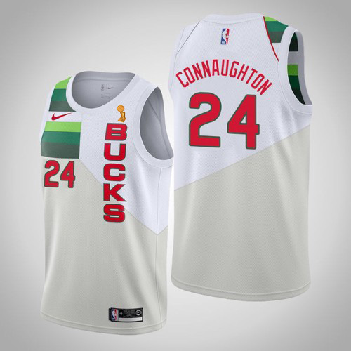 Milwaukee Bucks #24 Pat Connaughton 2021 Finals Champions Swingman Earned Edition Jersey White Mens