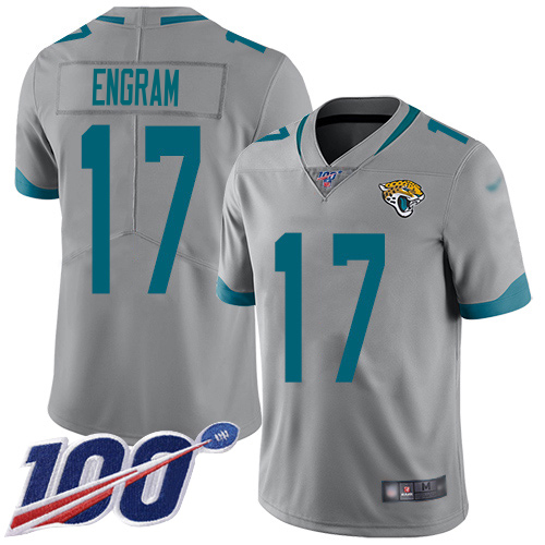 Jaguars #17 Evan Engram Silver Youth Stitched Limited Inverted Legend 100th Season Jersey