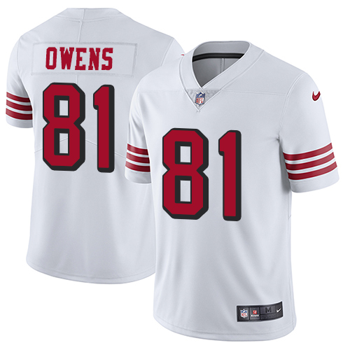 San Francisco 49ers #81 Terrell Owens White Rush Men's Stitched Vapor Untouchable Limited Jersey Men's