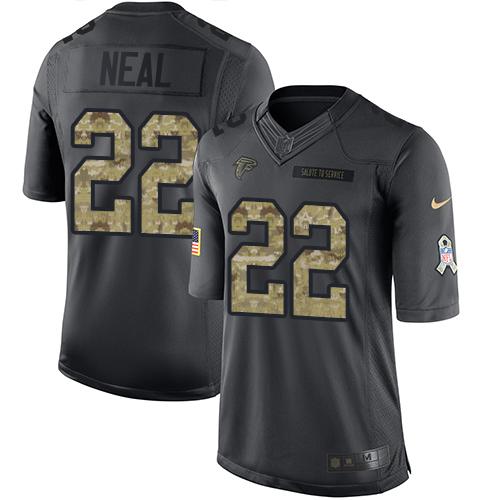 Atlanta Falcons #22 Keanu Neal Black Youth Stitched Limited 2016 Salute to Service Jersey Youth