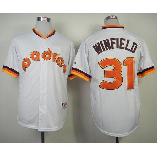 San Diego Padres #31 Dave Winfield White 1984 Turn Back The Clock Stitched Jersey Men's