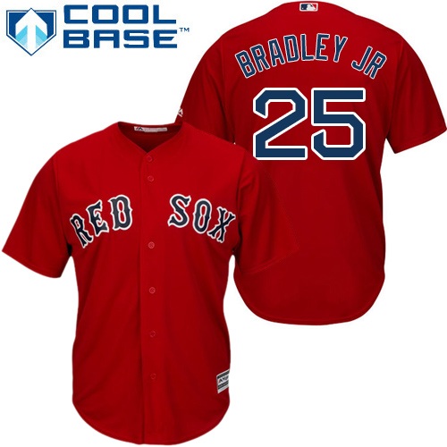 Boston Red Sox #25 Jackie Bradley Jr Red Cool Base Stitched Youth Jersey Youth