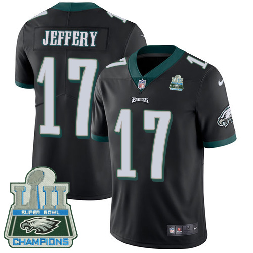 Philadelphia Eagles #17 Alshon Jeffery Black Alternate Super Bowl LII Champions Youth Stitched Vapor Untouchable Limited Jersey Youth