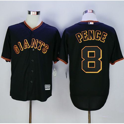 San Francisco Giants #8 Hunter Pence Black New Cool Base Fashion Stitched Jersey Men's