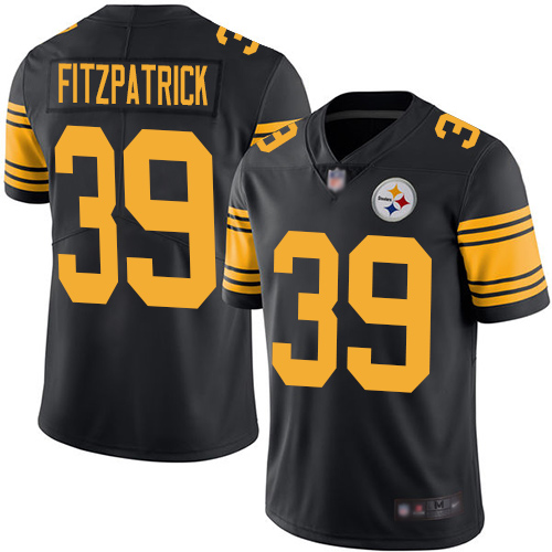 Steelers #39 Minkah Fitzpatrick Black Men's Stitched Limited Rush Jersey