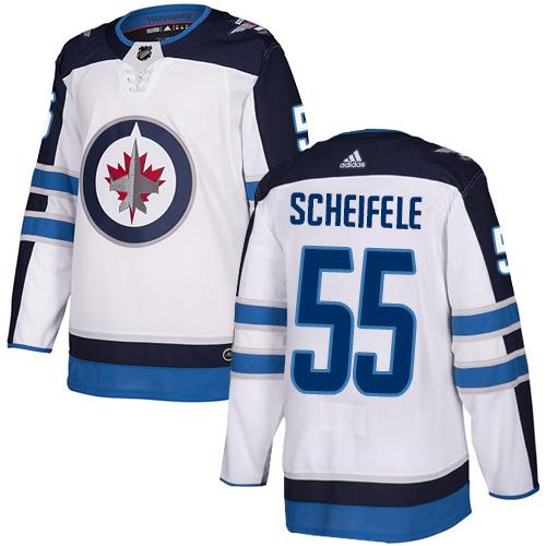 Adidas Winnipeg Jets #55 Mark Scheifele White Road Authentic Stitched Jersey Men's