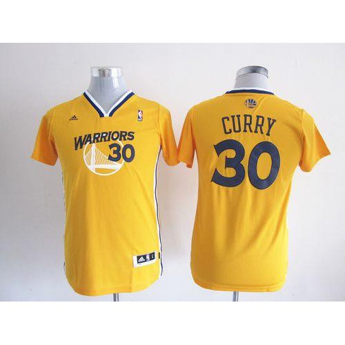 Golden State Warriors #30 Stephen Curry Gold Alternate Stitched Youth Jersey Youth