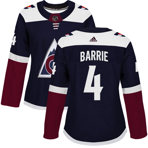Adidas Colorado Avalanche #4 Tyson Barrie Navy Alternate Authentic Women's Stitched Jersey Womens