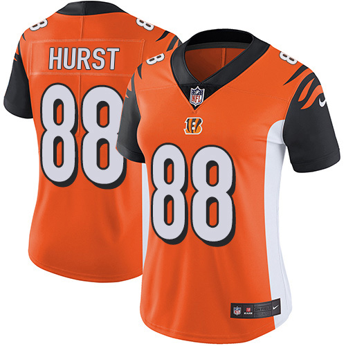 Bengals #88 Hayden Hurst Orange Alternate Women's Stitched Vapor Untouchable Limited Jersey